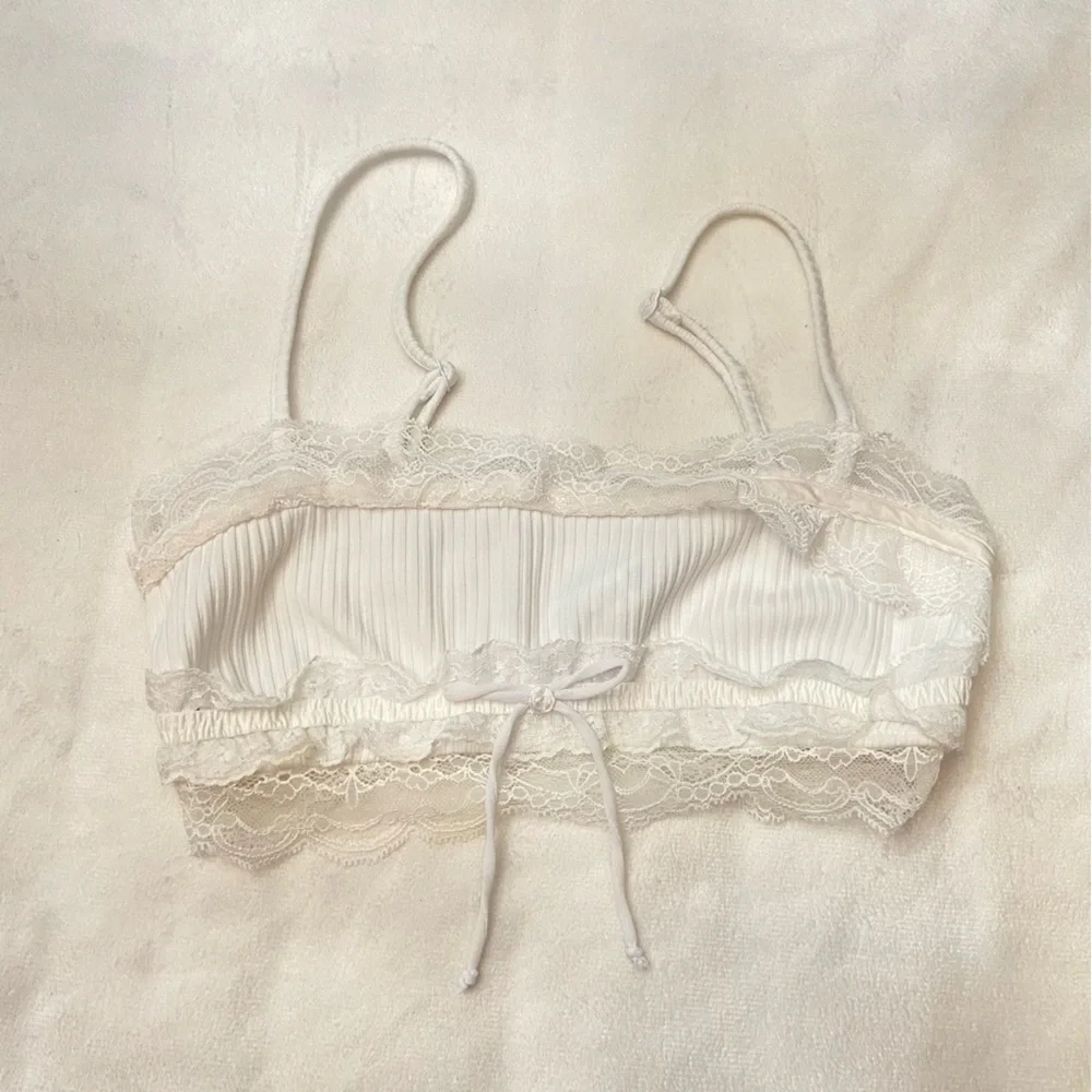 New! For Love & Lemons Dahlia White Sleep Bralette Top 3815 - Picture 2 of 8